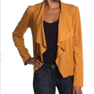 Mustard Faux Suede Crepe Jacket